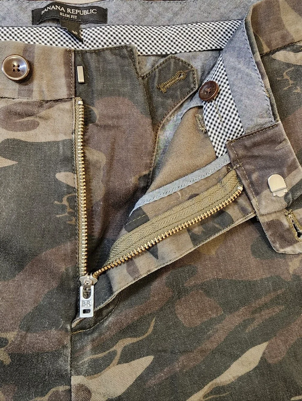 Banana Republic Men's Slim Fit Camouflage Print Chino Pants Size 33x30